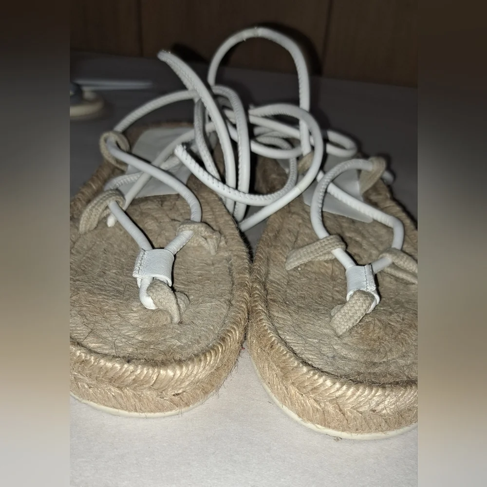 HEREU LACE TIE UP ESPADRILLES 35 (5)  Flats Beach Summer Designer Made In Spain